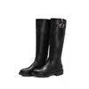 Hebilla de Cinturón de Moda Botas de Motocicleta Nuevas Tacón Cuadrado Tacón Medio Botas Altas Botas de Caballero Tallas Grandes 40-48 Botas de Comercio Exterior