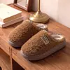 Pantuflas de Felpa Antideslizantes Estilo Retro para Interiores para Hombres y Mujeres, Ropa de Casa Universal, Cálidas para Otoño/Invierno, Pantuflas de Algodón para Dormitorio