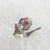 Chiba diseño original plata tailandesa con incrustaciones a mano compuesto Sur Rojo Ruyi anillo abierto ajustable anillo de moda personalizado