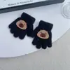 Lindos Guantes de Invierno Peludos Cálidos y Resistentes al Frío a Prueba de Viento para Estudiantes, Ciclismo, de Cinco Dedos, con Lazo, de Felpa y Tejidos para Mujeres