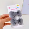 Grampo de cabelo infantil estilo coreano com laço, presilha lateral fofa para menina, acessórios de cabelo, par de presilhas, adorno de cabeça para menina pequena, grampo de bebê
