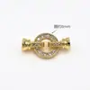 Broche para Collar de Perlas Redondas con Circón Microincrustado de Color Duradero Chapado en Oro de 18K Accesorios de Joyería DIY Broche de Extremo para Cadena de Suéter