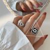 Anel Feminino 925 Sterling Prata Japonês e Coreano Estilo Simples Internet Popular ins Moda Fria Estilo Retrô Pulseira Aberta Personalidade da Moda