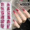 Mini taladro para uñas de 12 rejillas, color con forma de cristal de champán, cristal, destello, fondo plano, taladro, accesorios para uñas, venta al por mayor