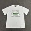 Venta a largo plazo de la serie Corteiz Devil Island, con un estampado de logo de letras en una camiseta de cuello redondo y manga corta, un estilo de algodón ajustado para ventas transfronterizas