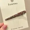 Pinza para el Cabello Estilo Coreano Retro Estampado de Leopardo para Mujer Horquilla Exquisita de Gama Alta Clip BB Dulce Dopamina Clip para Flequillo Lateral Accesorios para el Cabello