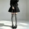 Calcetines JK de lunares y rayas, nicho de subcultura Y2K, calcetines hasta la rodilla góticos de moda para chicas calientes, calcetines adelgazantes para pantorrillas de mujer