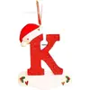 Iniciales Navideñas con Decoración de Letra de Gorro Rojo, Decoración Colgante Navideña DIY, Colgante Personalizado Regalos