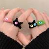Anillo de dibujos animados de monstruo flocado nuevo de otoño e invierno para mujer, lindo y divertido anillo abierto para todo tipo de combinaciones, para novias y parejas, dedo índice.