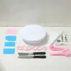 Prato giratório para bolo prato giratório para modelagem de bolo mesa de decoração plástico PP palha de trigo terno de ferramenta rotativa para assar