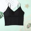 Camisola de verano de seda helada con espalda cruzada, sin aro de acero, con almohadilla para el pecho, base interior, larga, espalda abierta, envolvente, tipo tubo