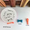 DIY Ocho caracteres Barba Barba Corbata Lazo Corbata de Lazo Molde de Silicona Mano Doblar Molde para Pastel Doblar Dulce Plegar Herramienta