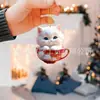 Punto Nuevo Producto Plano Mundo Animal Acrílico Decoración de Árbol de Navidad Colgante Fiesta de Navidad Colgante