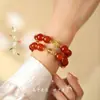 Pulseira Shiyi Qi Cailian Youyou Nova Plataforma de Lótus Antiga Chinesa Explosões Frescas Joia de Mão para Namorada Joia de Presente