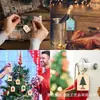 Etiquetas de Madera Colgantes Navideñas DIY, Adornos Colgantes de Madera de Color Madera, Tarjetas en Blanco, Manualidades para Decoración de Fiestas en Casa
