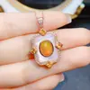 Al por mayor de fábrica Popular Colgante de Ópalo de Fuego Natural Plata S925 Incrustado Piedra Principal 7*9 Joyería de Lujo Venta Directa de Fábrica