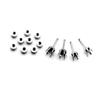 Aretes de Acero Inoxidable para Perforación Aguja de Oreja Pilar de Seis Garras Clavo de Soldadura Cilíndrico Perforación Aretes con Dientes Externos Accesorios para Joyería DIY