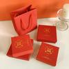 Al por mayor de una pieza en stock Día de Año Nuevo Caja de embalaje para joyas de Año Nuevo Anillo Collar Pendientes Colgante Rojo Joyas Caja de joyas
