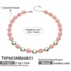 Collar de acero inoxidable con cuentas ovaladas multicolor transfronterizo europeo y americano, pulsera de cadena para clavícula de mujer de nicho de lujo ligero