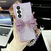 Adecuado para Samsung Zfold7 Funda con Spray de Diamantes para Flash del Arco Zfold5/ 40% de descuento Pantalla Apilada Pulsera Funda Protectora de PC con Pedrería