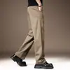 Pantalones Casuales de Trabajo de Alta Gama con Caída de Lyocell Estilo Americano para Hombre, Nuevos Pantalones Rectos de Pierna Ancha Versátiles y Sueltos para Primavera y Verano para Hombre