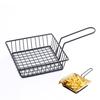 En stock hierro creativo cesta de snacks fritos cuadrada papas fritas Azul restaurante occidental tienda de té con leche cesta de snacks de pollo