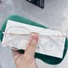 Montura de gafas redondas irregulares M2860 superior e inferior Marco óptico acabado con pegamento dorado mezclado lente plana anti-luz azul se puede combinar con gafas