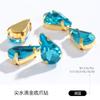 Nuevo taladro de garra dorada de cristal con forma de gota de agua afilada con agujero para coser a mano, accesorios para zapatos de boda y ropa hechos a mano, venta al por mayor