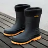 Zapatos Impermeables para Hombre de Caña Corta Antideslizantes Botas de Lluvia para Adultos y Estudiantes Estilo Coreano Moda Cuatro Estaciones Plástico Exterior Botas de Agua