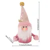 Decorações de Natal transfronteiriças pequenos enfeites pendurados rosa desenho animado Papai Noel boneco de neve renas figuras peças de decoração de janela