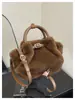 Bolso de Hombro Individual de Felpa Estilo Coreano Nicho para Mujer Otoño 2026 Nuevo Bolso Esponjoso Elegante para Teléfono Bolso Cruzado para el Trabajo
