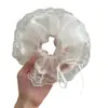 Goma para el pelo de Malla con Encaje Negra y Blanca Lazo de Encaje Hecho a Mano Estilo Ballet Cinta para el Pelo Accesorio Elástico para el Pelo