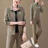 Conjunto de Jaqueta de Três Peças para Primavera e Outono 2026 para Mulheres de Meia-Idade e Idosas, Estilo Novo Elegante e Estiloso para Senhoras Ricas
