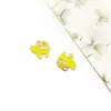 1 Colgante de Gato Esmaltado de Aleación 12X12Mm Mini Dibujo Animado Lindo Accesorio de Pendiente Infantil Colgante para Niña