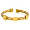 Pulsera Retorcida Grabada con Láser Transfronteriza para Hombre, Pulsera Ajustable de Acero de Titanio, Pulsera Personalizada de Acero Inoxidable de Lujo Ligero