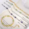 Pulseras de Zirconia de Venta Caliente de Verano Europeas y Americanas, Joyería Estilo Vacaciones, Pulseras para Mujer de Lujo Ligero y Gama Alta, Chapado en Oro Real Transfronterizo