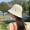 Chapéu de Pescador Minimalista Versátil de Tricô Japonês, Vazado Respirável, Chapéu de Sol de Verão/Primavera Fino Que Faz o Rosto Parecer Menor