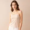 Camisola de Seda Tejida con Sujetador Incorporado y Tirantes Finos, Top de Belleza de Seda de Morera Ultradelgado de Verano Hombros Descubiertos Espalda Descubierta para Mujer