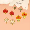Nuevo Estilo Esmalte Planta Flor Rosa Hortensia Girasol Aleación Colgante Accesorios para Joyería DIY Materiales para Collares