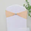 Funda para silla sin nudos, termoadhesiva, con lazo de flores y pedrería, con banda elástica y pedrería, ideal para bodas, eventos y comercio exterior.