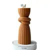 Vela Perfumada Cilíndrica Europea Casual Atmósfera Muebles Creativos para el Hogar Vela Pilar Marrón Arte Geométrico