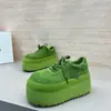 Zapatos casuales de plataforma de cuero esmerilado de colores dulces para mujer 2026, zapatos nuevos con cordones elegantes y modernos para mujeres petite