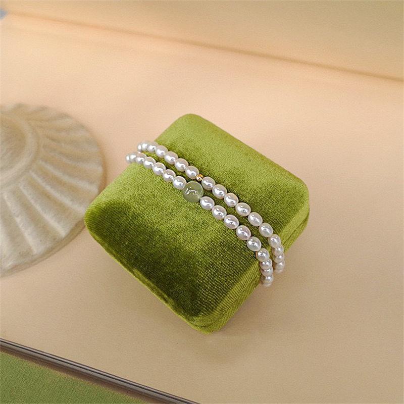 天然淡水珍珠和田玉手链女14K注金时尚玉石小米珠珍珠新中式手饰