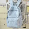 Mochila de color sólido con degradado y letras, simple y versátil, para estudiantes de secundaria y preparatoria, ligera, simple, elegante y de gran capacidad