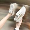 Zapatos Forrest Gump para Mujer Nuevos Zapatos de Panel de Cuero Combinables con Todo con Suela Suave Antideslizantes Ligeros Zapatos Blancos Casuales Deportivos para Mujer
