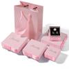 Caja de embalaje de joyería rosa de alta calidad al por mayor de fábrica, caja de joyería con lazo, caja de regalo de cartón, se puede hacer logotipo