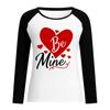 Camiseta de manga larga de algodón con estampado raglán de AMOR para San Valentín, nueva camiseta de manga larga de algodón con estampado AMOR para San Valentín, Be Mine, venta al por mayor