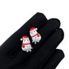 Lindos pendientes de muñeco de nieve de Navidad de dibujos animados, pendientes de copo de nieve exquisitos de lujo ligero, pendientes de sombrero de Navidad con goteo de aceite combinables para otoño e invierno