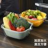 Popular Cesta de Frutas Transparente de Doble Capa para Lavar Verduras, Cesta de Verduras Doméstica para Cocina, Cesta de Frutas Multifuncional para Lavar y Escurrir Frutas