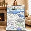 Manta con diseño de mapa de animales transfronterizo, hecha a medida, superventas en Amazon para niños y adultos, manta para pintar y garabatear a mano DIY